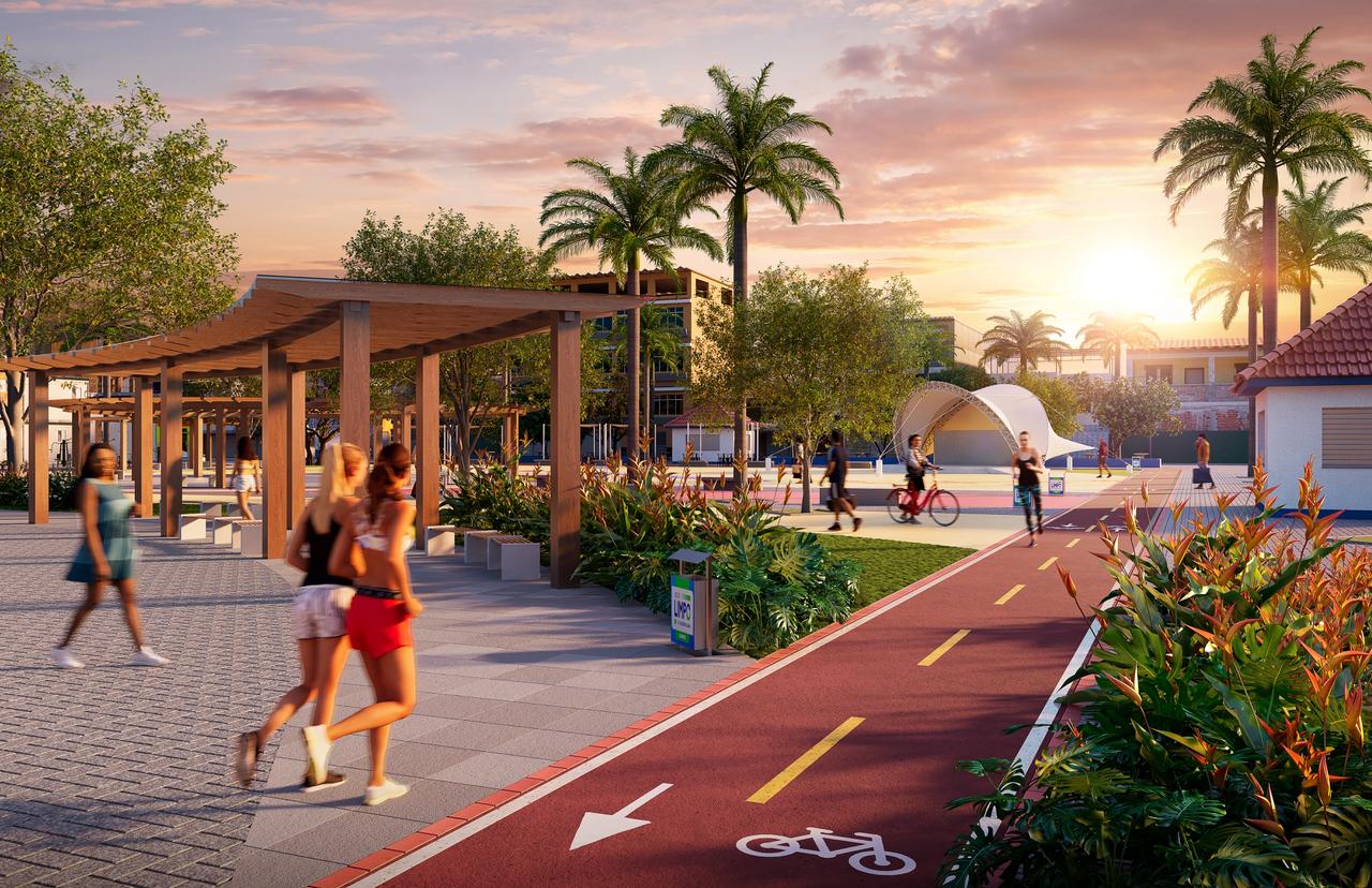 Ciclovia e area de convivencia da Praça da Apoteose